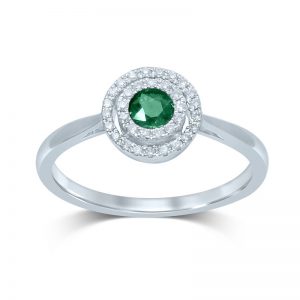 Anillo Diamantes y Zafiros azules