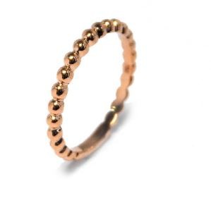 Anillo Oro blanco bolas 4 mm