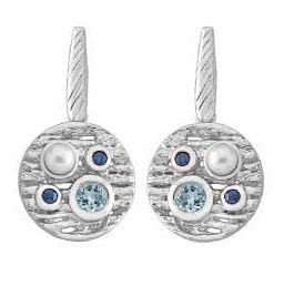 Pendientes OCEAN Perlas, Zafiros y Topacio Jorge Revilla