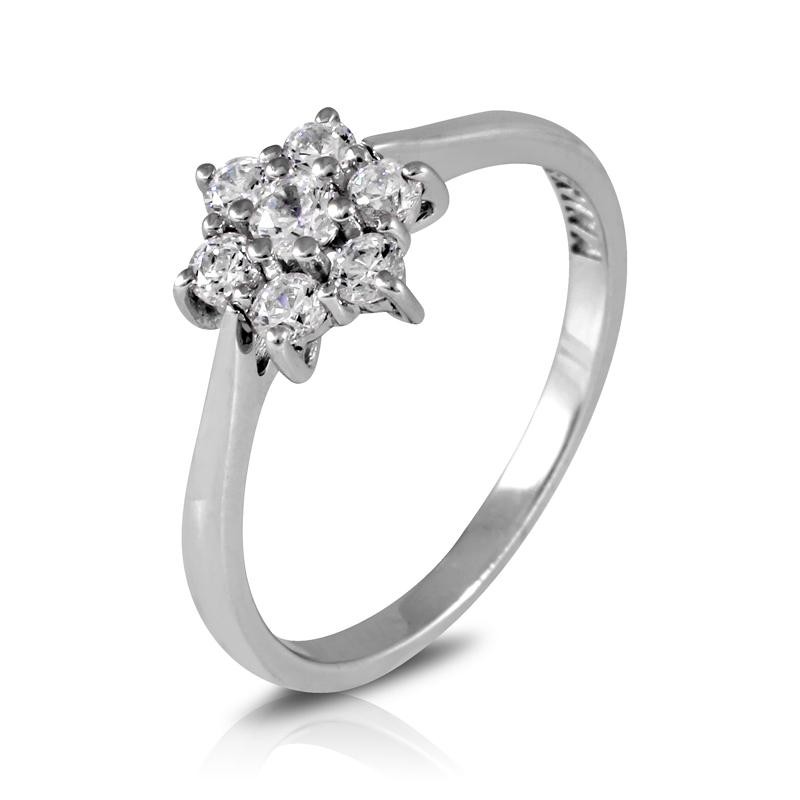 Anillo de Oro blanco y Diamantes rosetón Anillo de Oro blanco y Diamantes rosetón