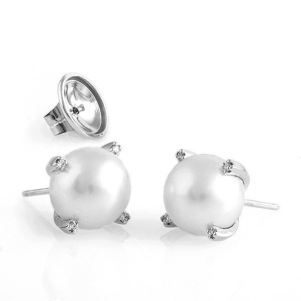 Pendientes Perla Cultivada 4 garras Diamantes Pendientes Perla Cultivada 4 garras Diamantes
