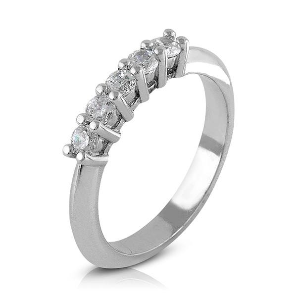 Anillo alianza tresillo Diamantes garras Anillo alianza tresillo Diamantes garras