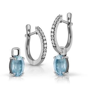 Pendientes criollas de Diamantes y Oro blanco Pendientes criollas de Diamantes y Oro blanco